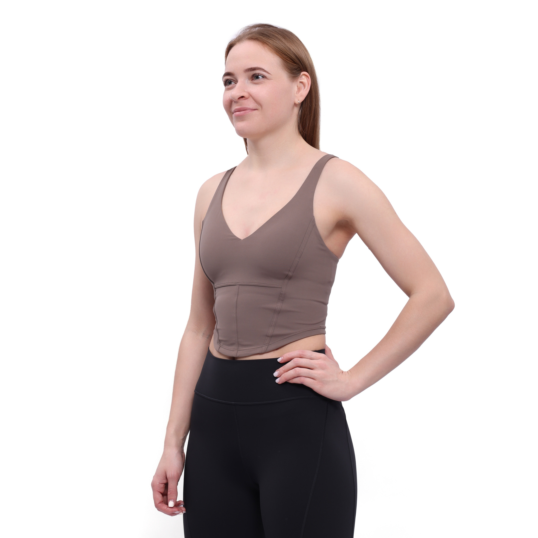 AUCV002-1 Майка Yoga коричневый